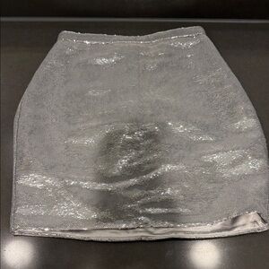 Meshki Silver Shimmer Mini Skirt